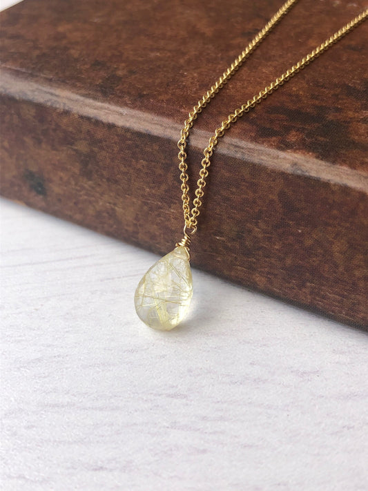 Tourmalinated Quartz Drop Pendant