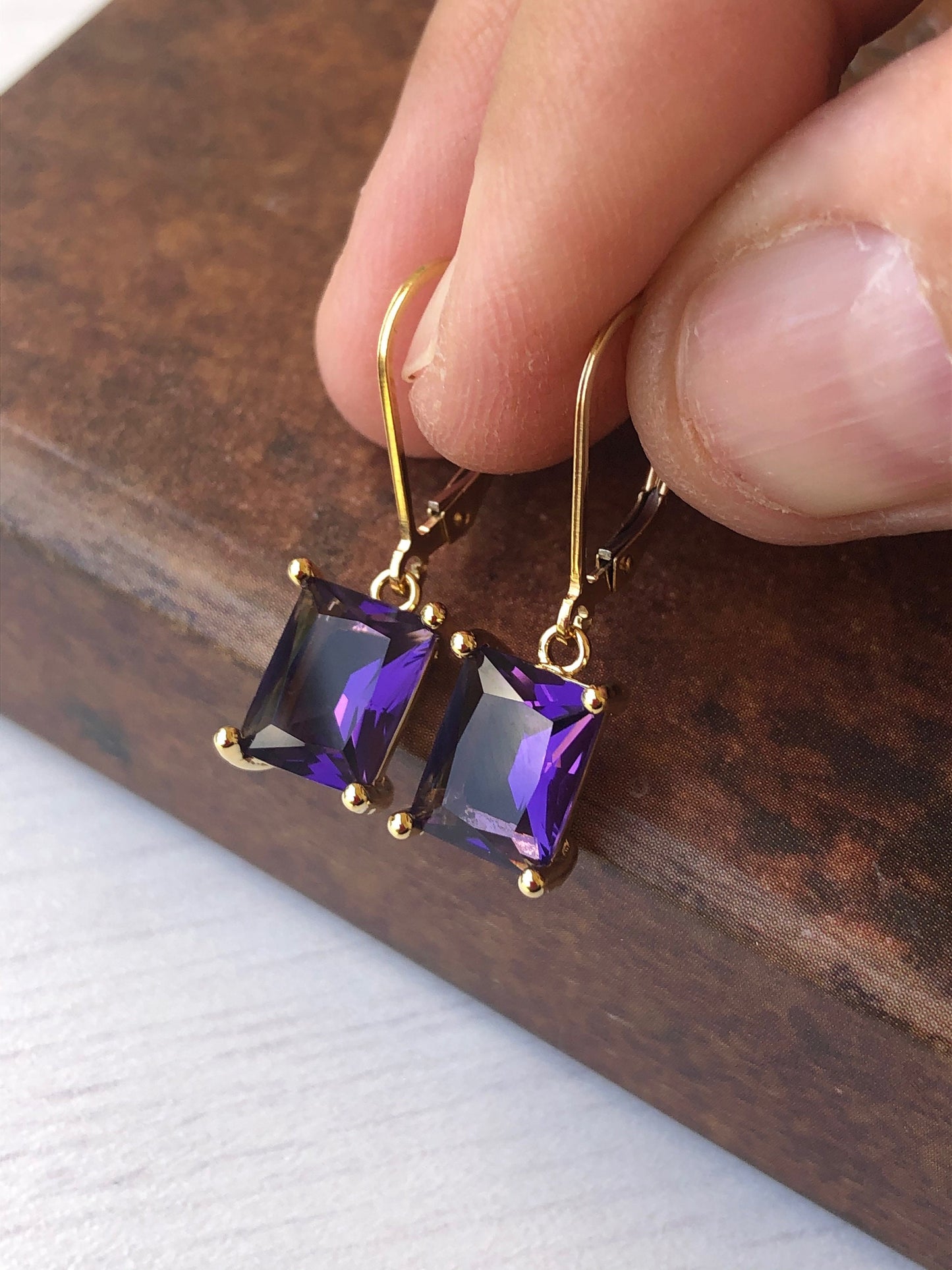 Amethyst Earrings, February Birthstone