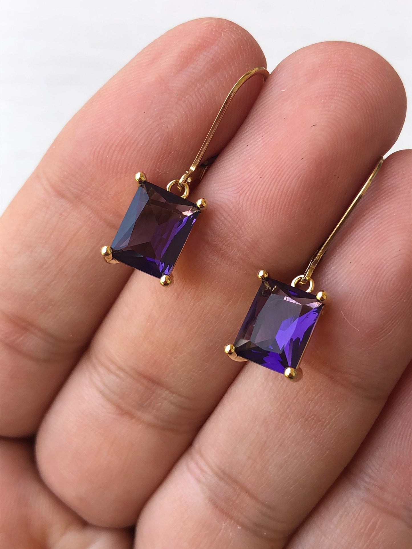 Amethyst Earrings, February Birthstone