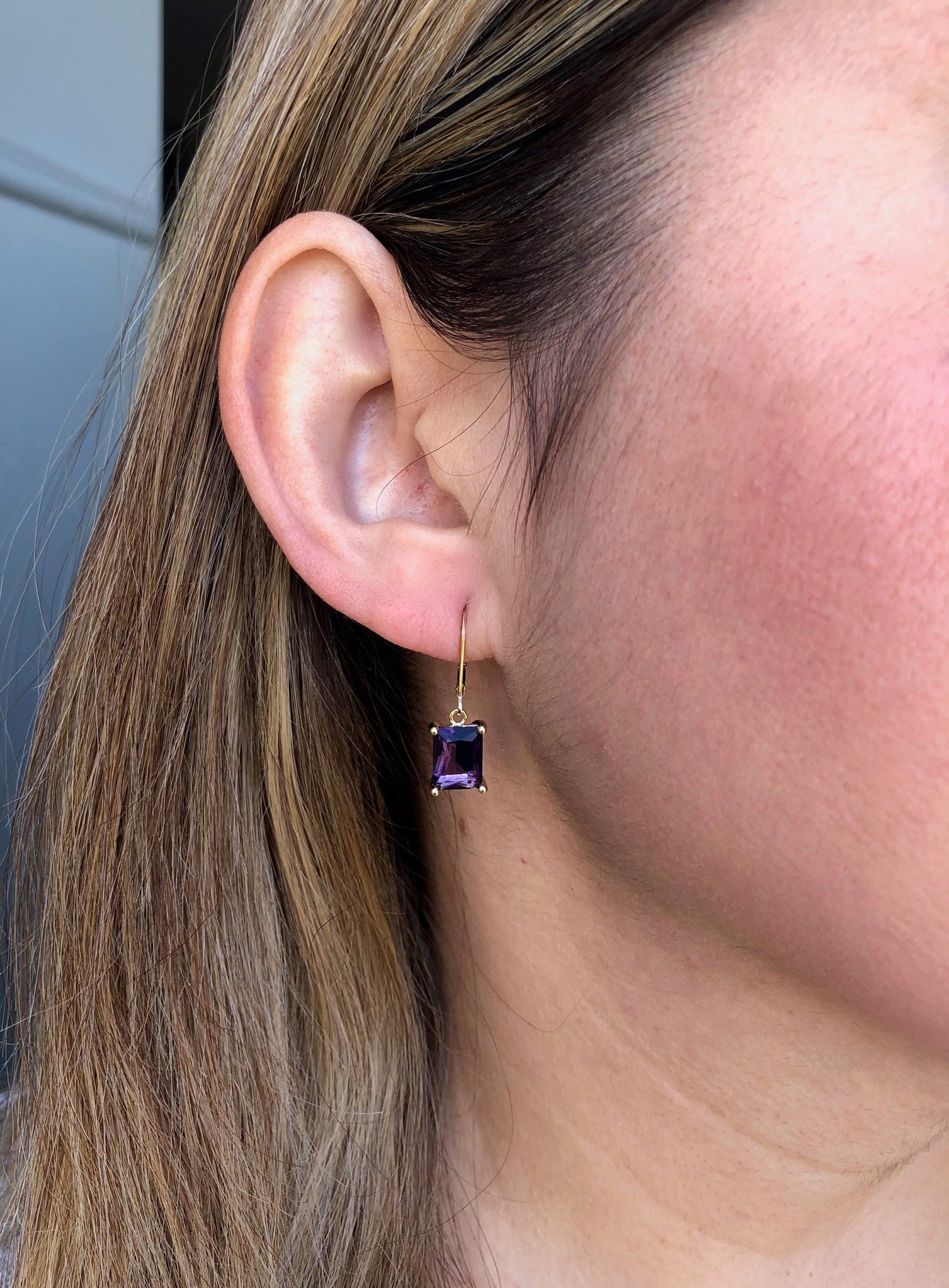 Amethyst Earrings, February Birthstone