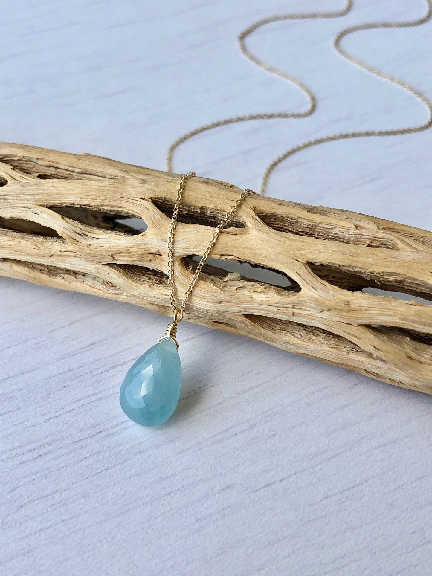 Aquamarine Necklace, March Birthstone