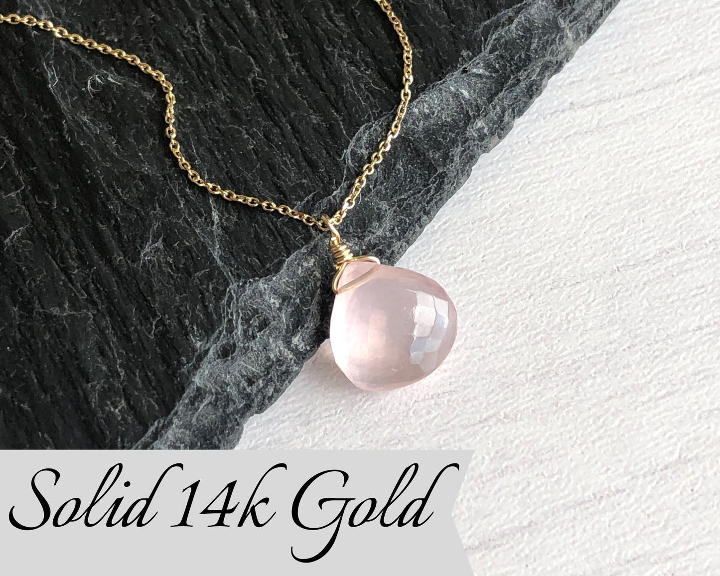 Pink Layering Necklace in Real Gold