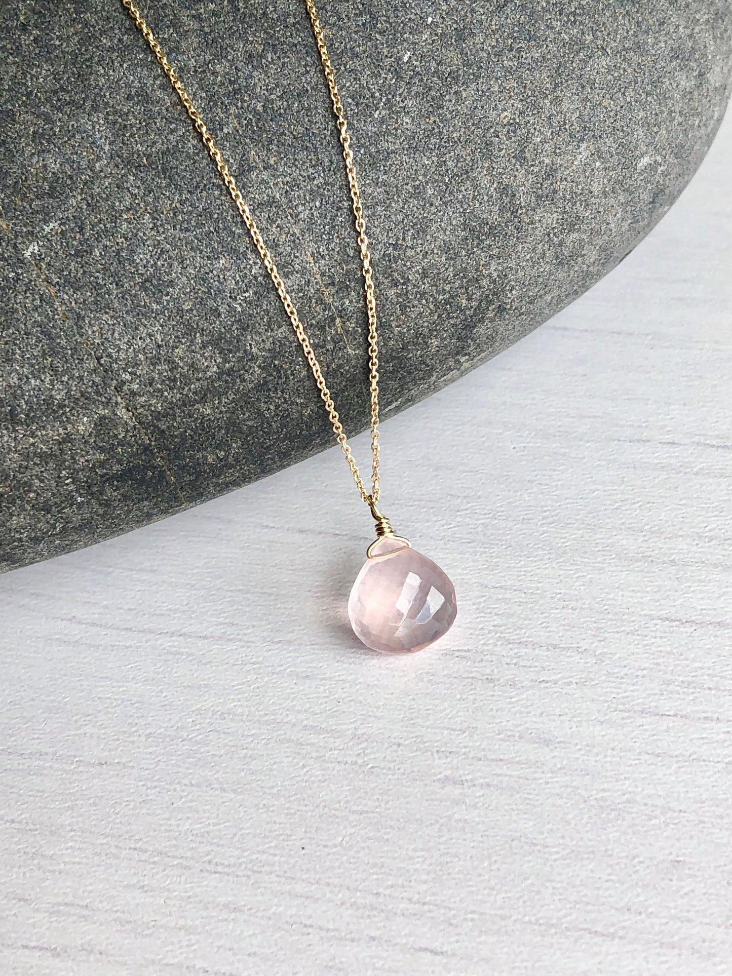 Pink Layering Necklace in Real Gold