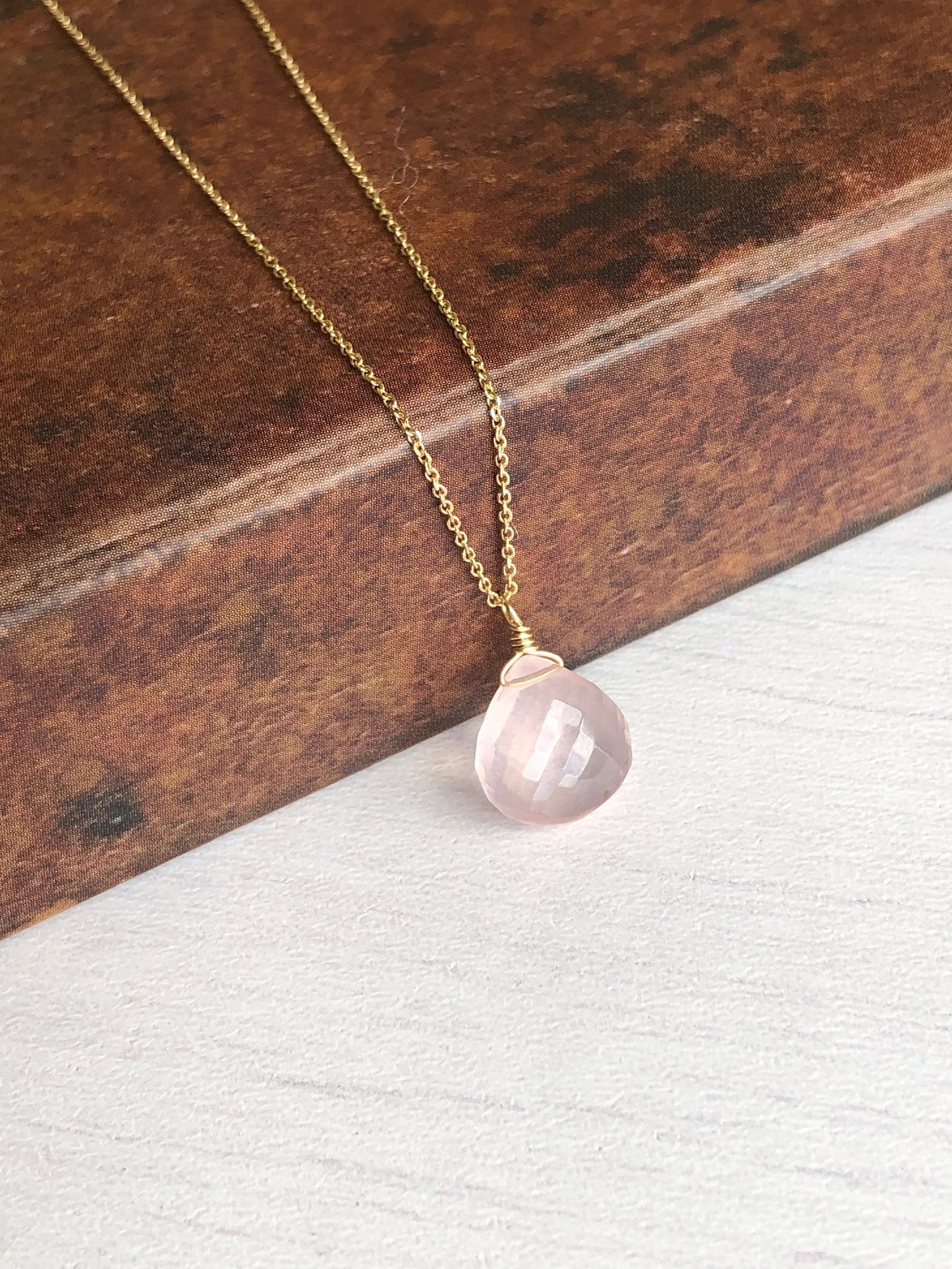 Pink Layering Necklace in Real Gold