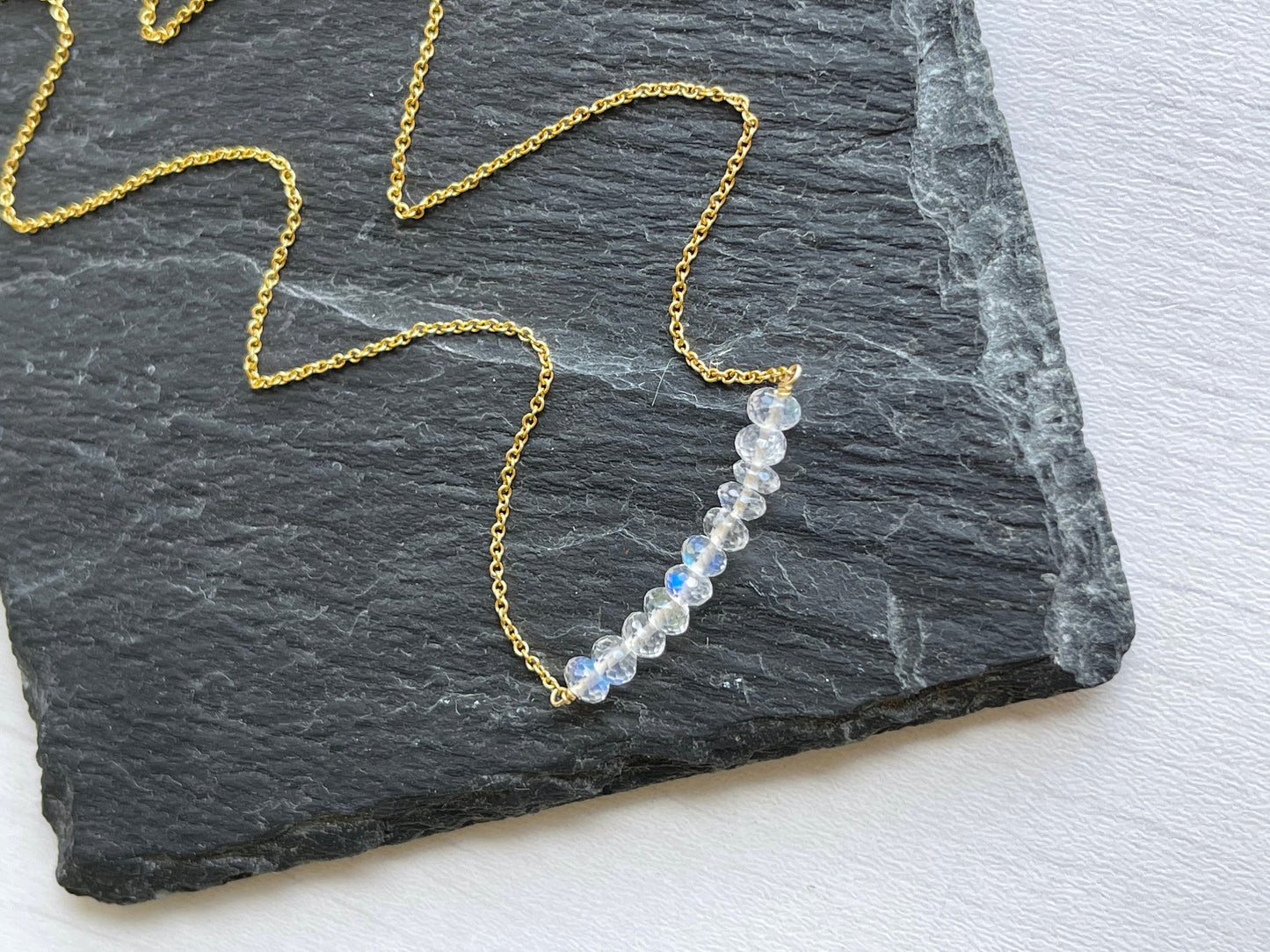 Moonstone Horizontal Bar Necklace