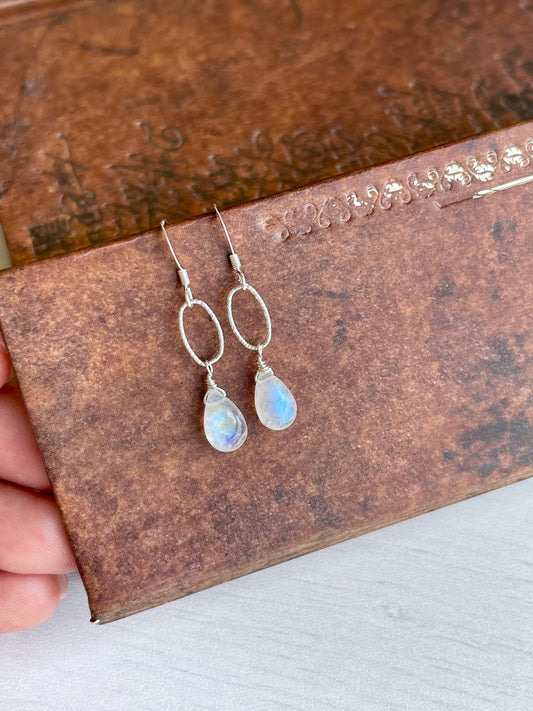 Rainbow Moonstone Earrings