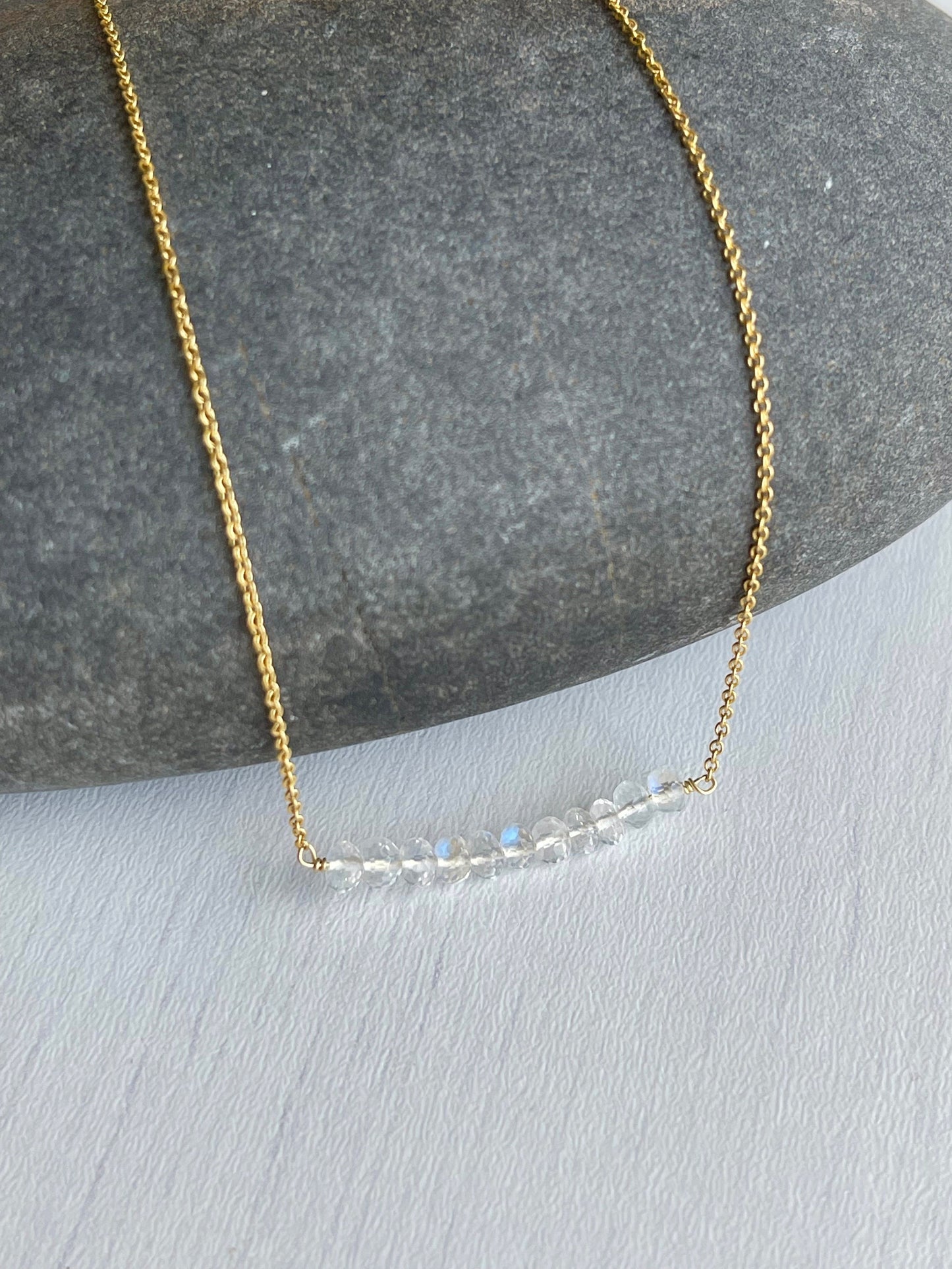 Moonstone Horizontal Bar Necklace