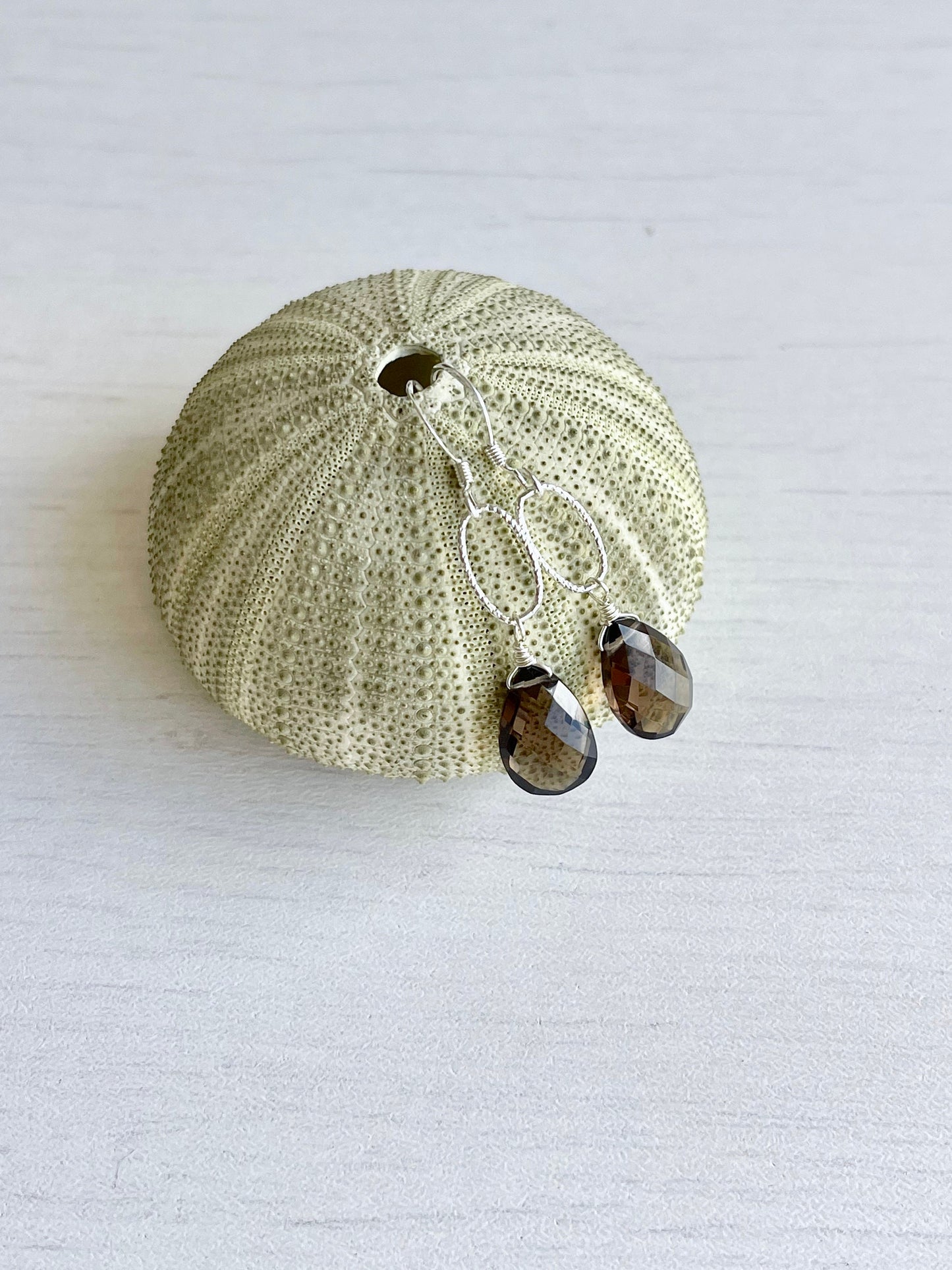 Smokey Topaz Teardrop Earrings