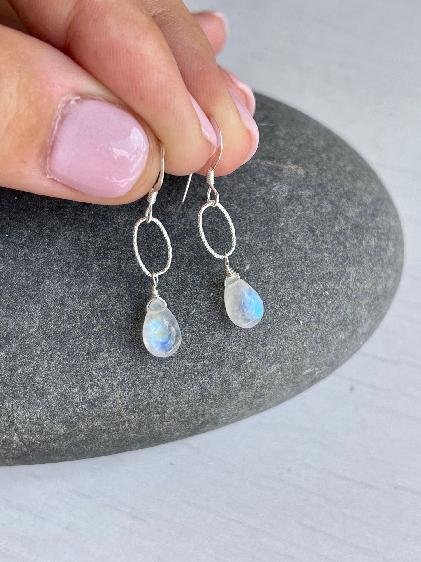 Rainbow Moonstone Earrings