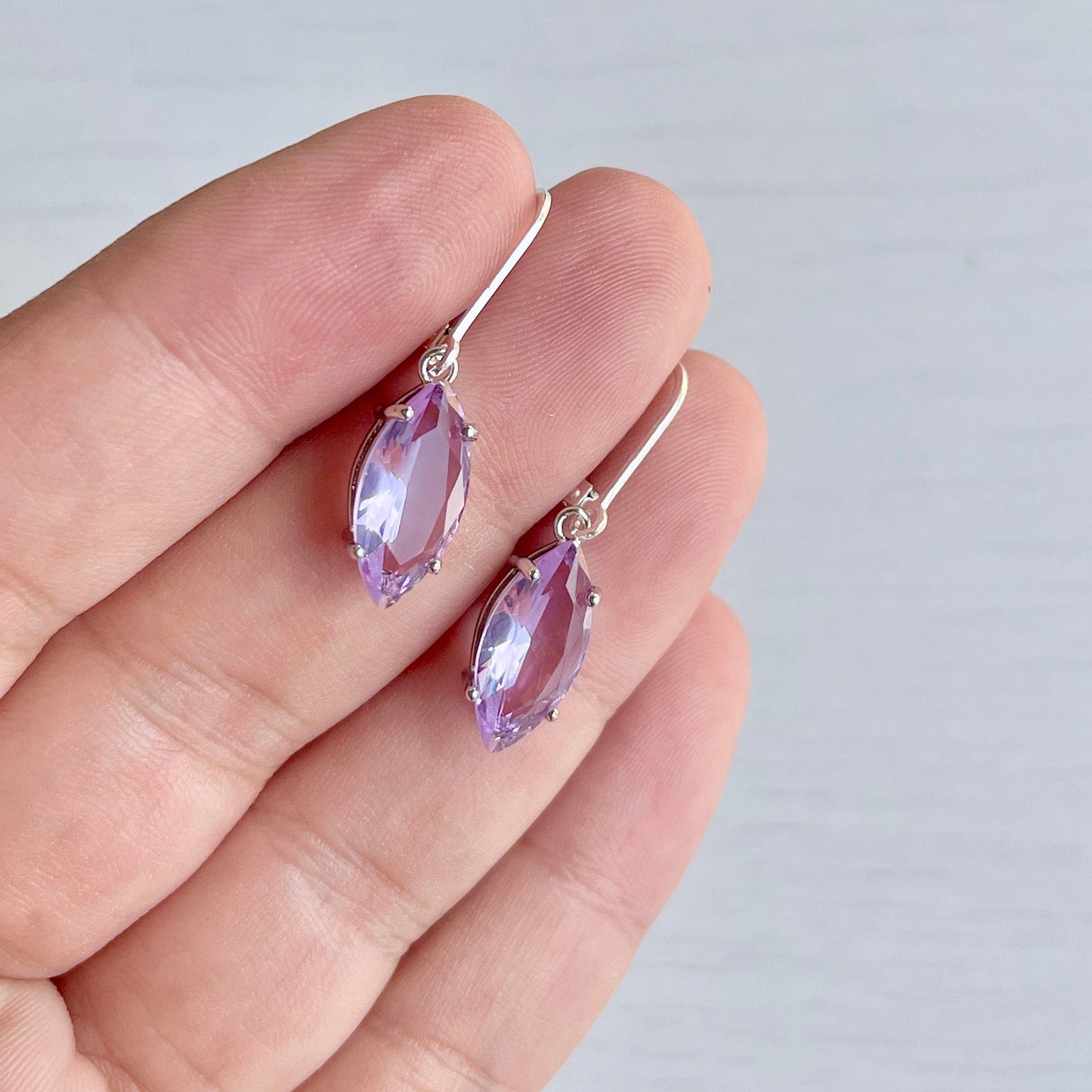 Pink Amethyst Marquise Earrings