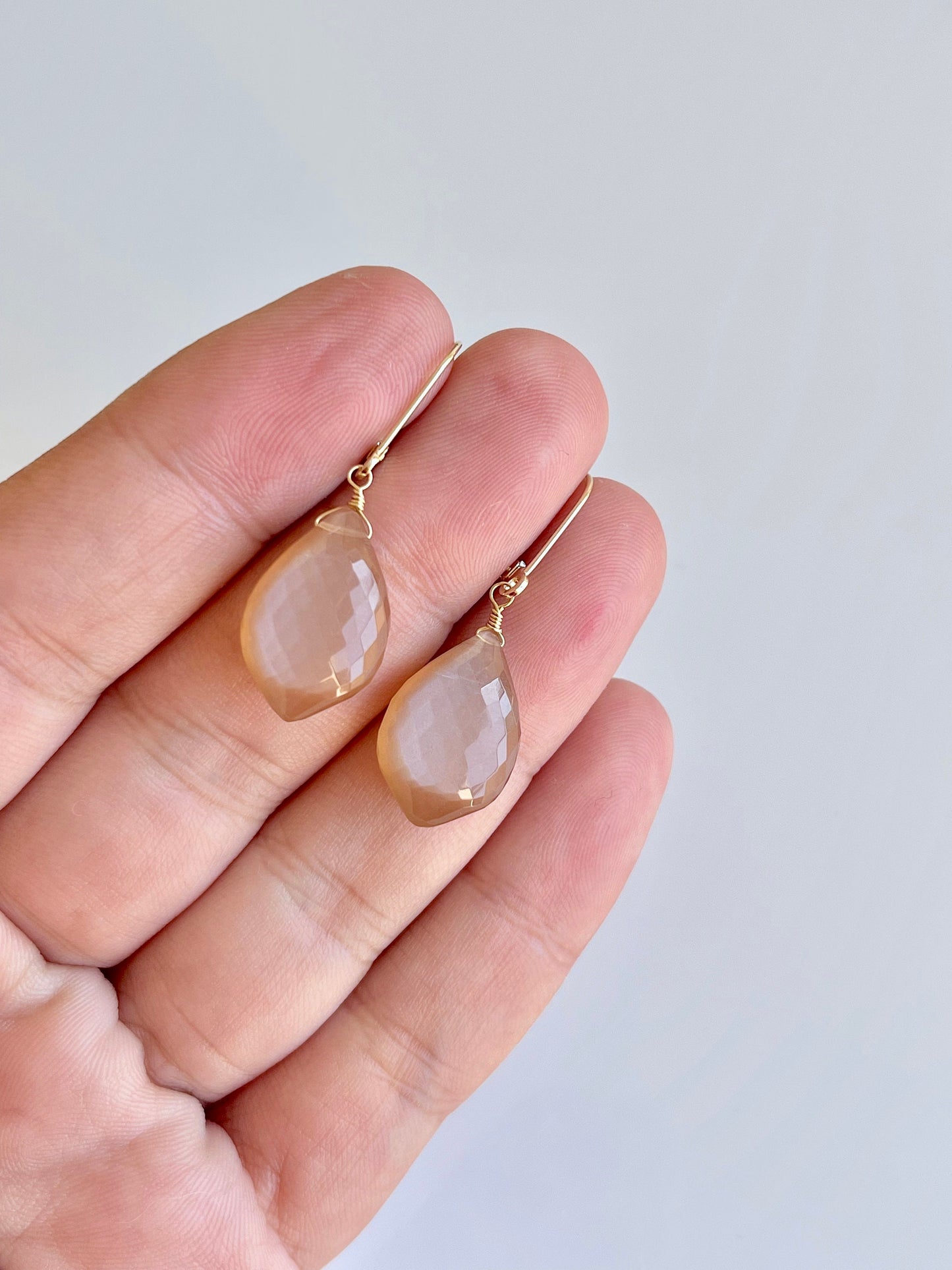 Orange Moonstone Earrings