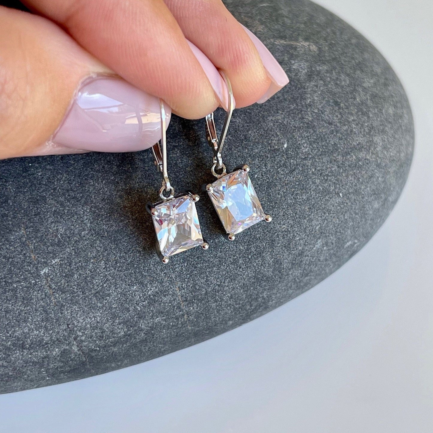 White Topaz Earrings