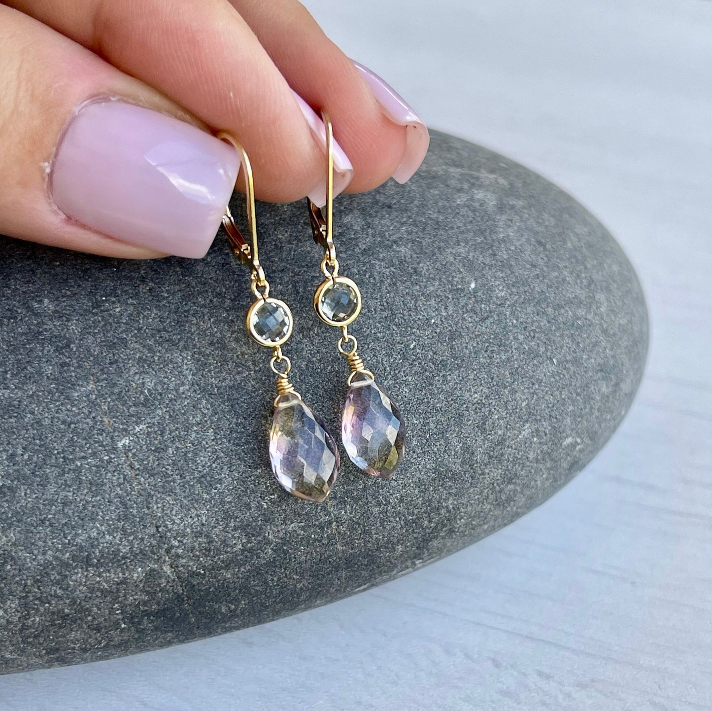 Ametrine Earrings, February Birthstone