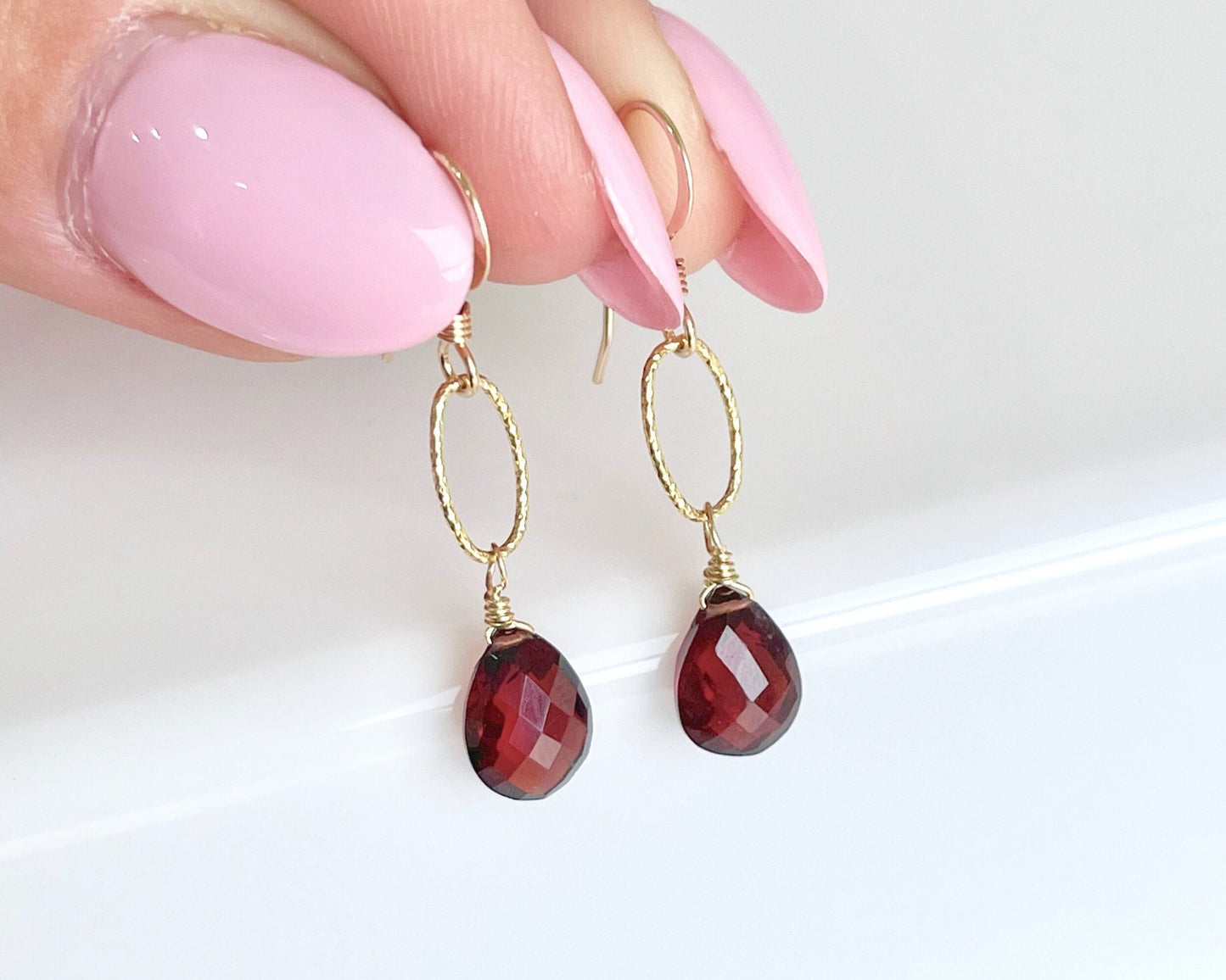 Garnet Teardrop Earrings