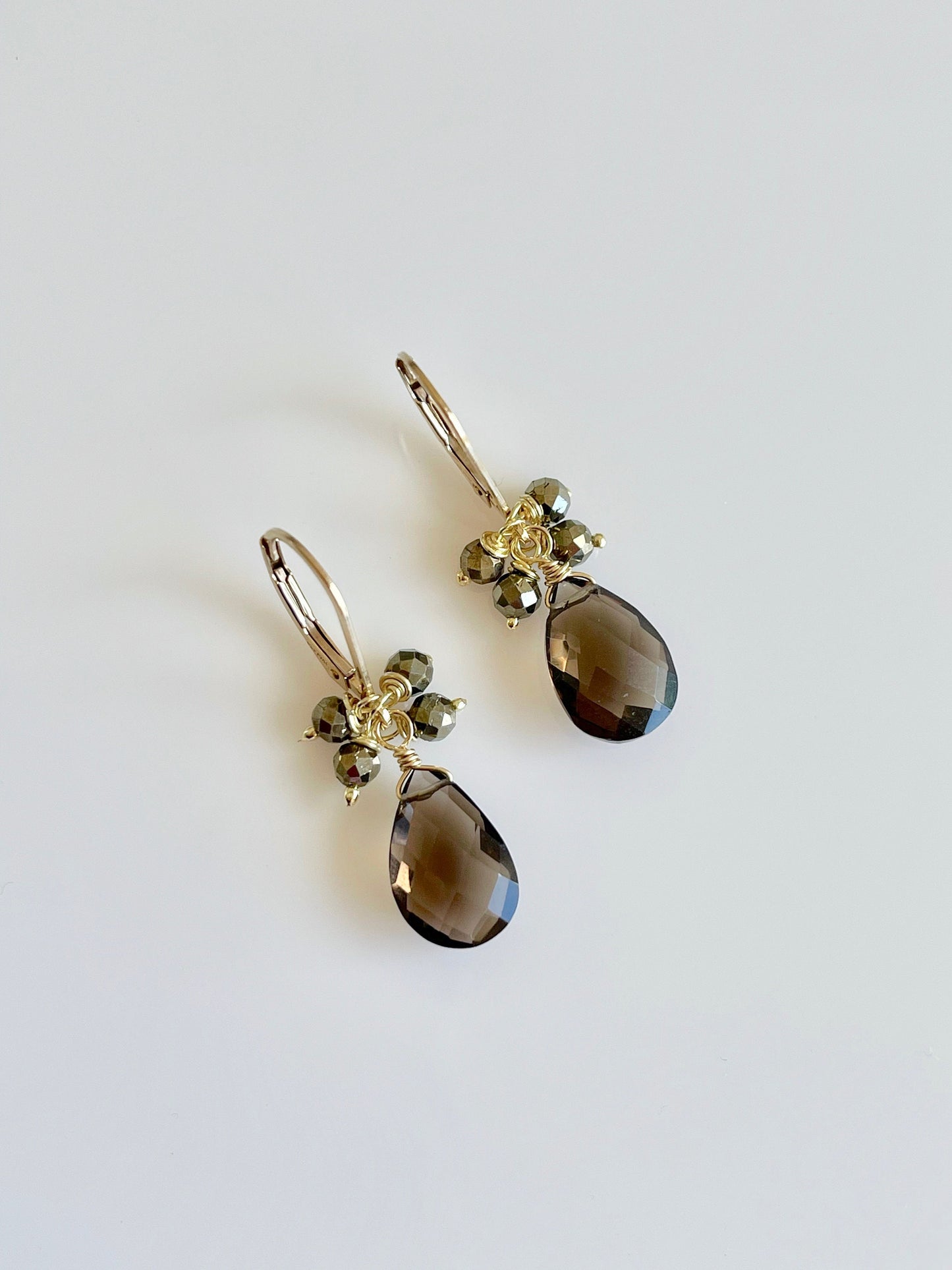Smokey Quartz Small Teardrop Earrings