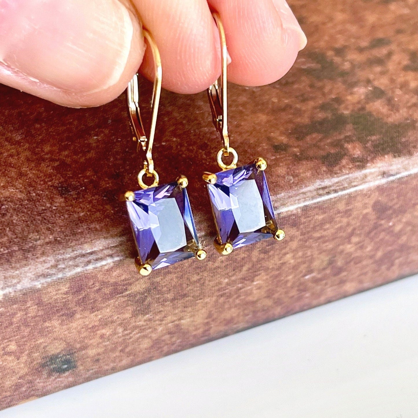 Amethyst Earrings, February Birthstone