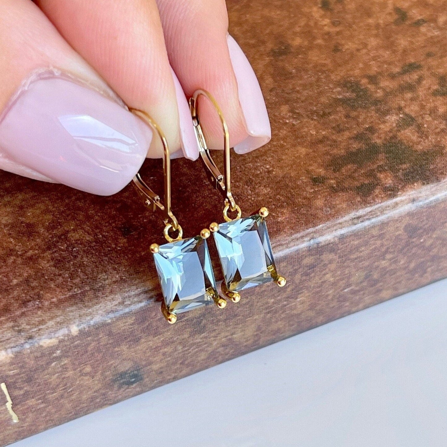 Mystic Topaz Emerald Cut Earrings