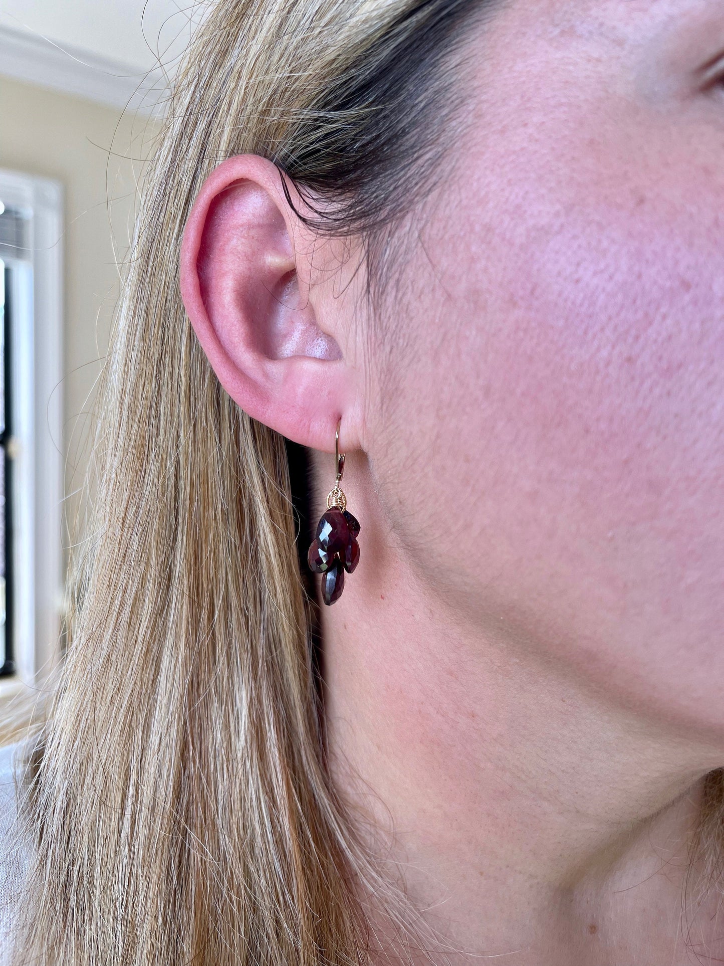 Garnet Cluster Earrings