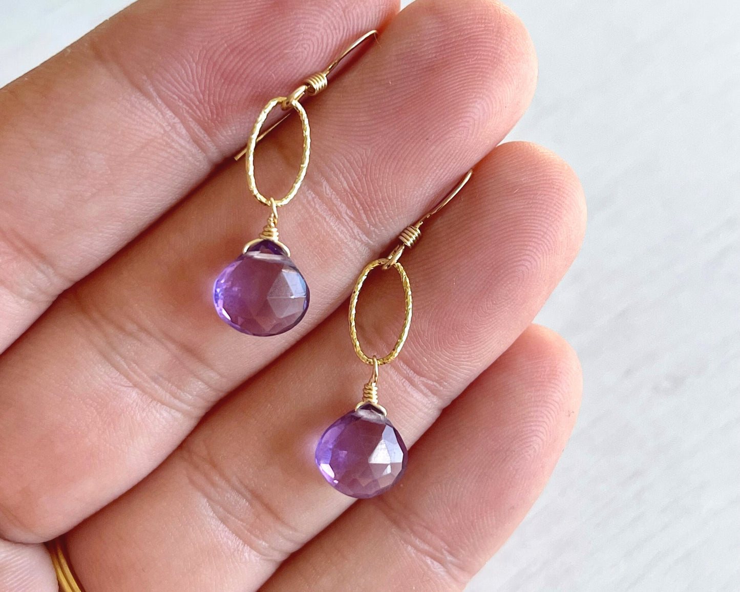 Amethyst Earrings, February Birthstone