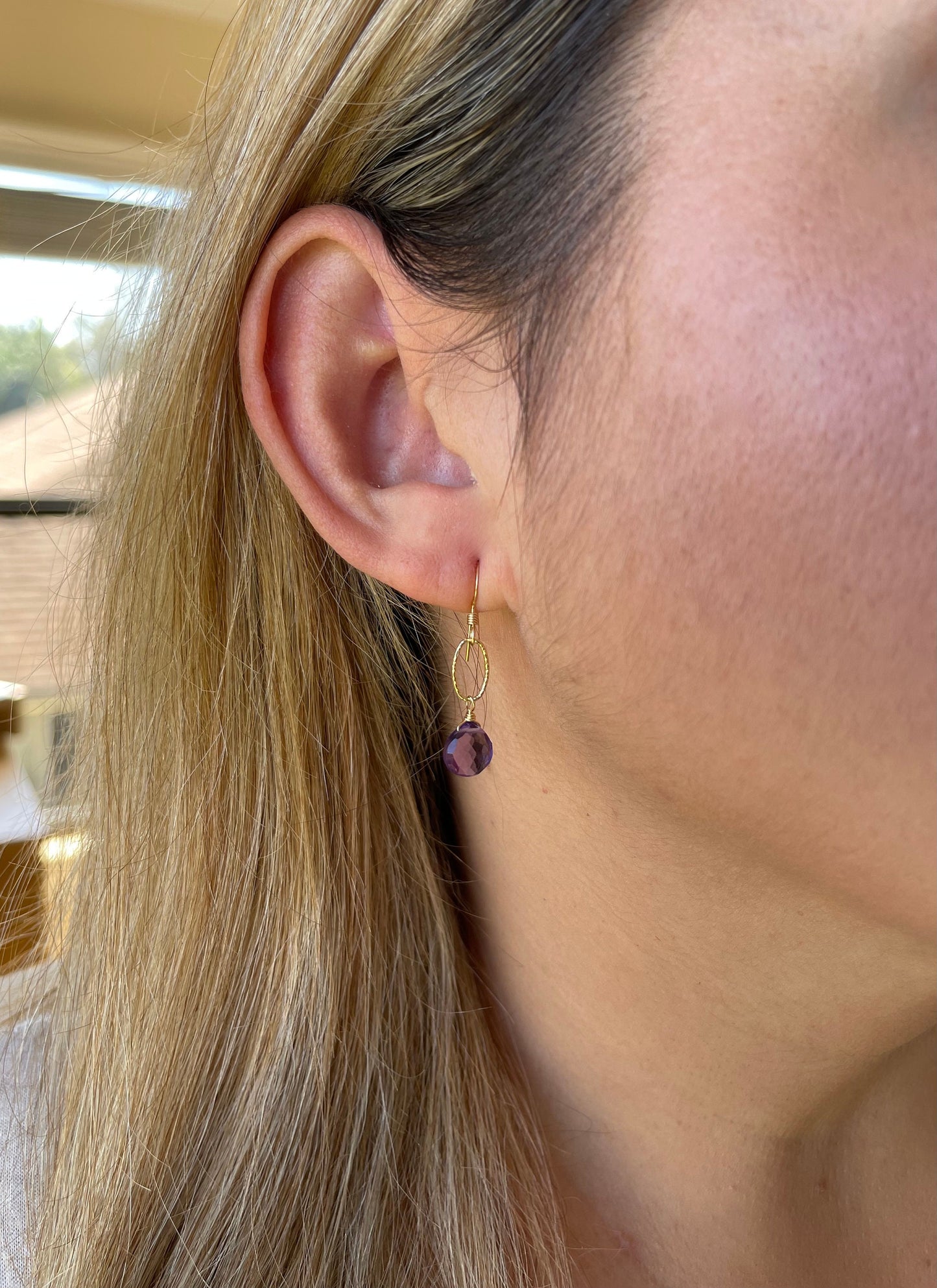 Amethyst Earrings, February Birthstone