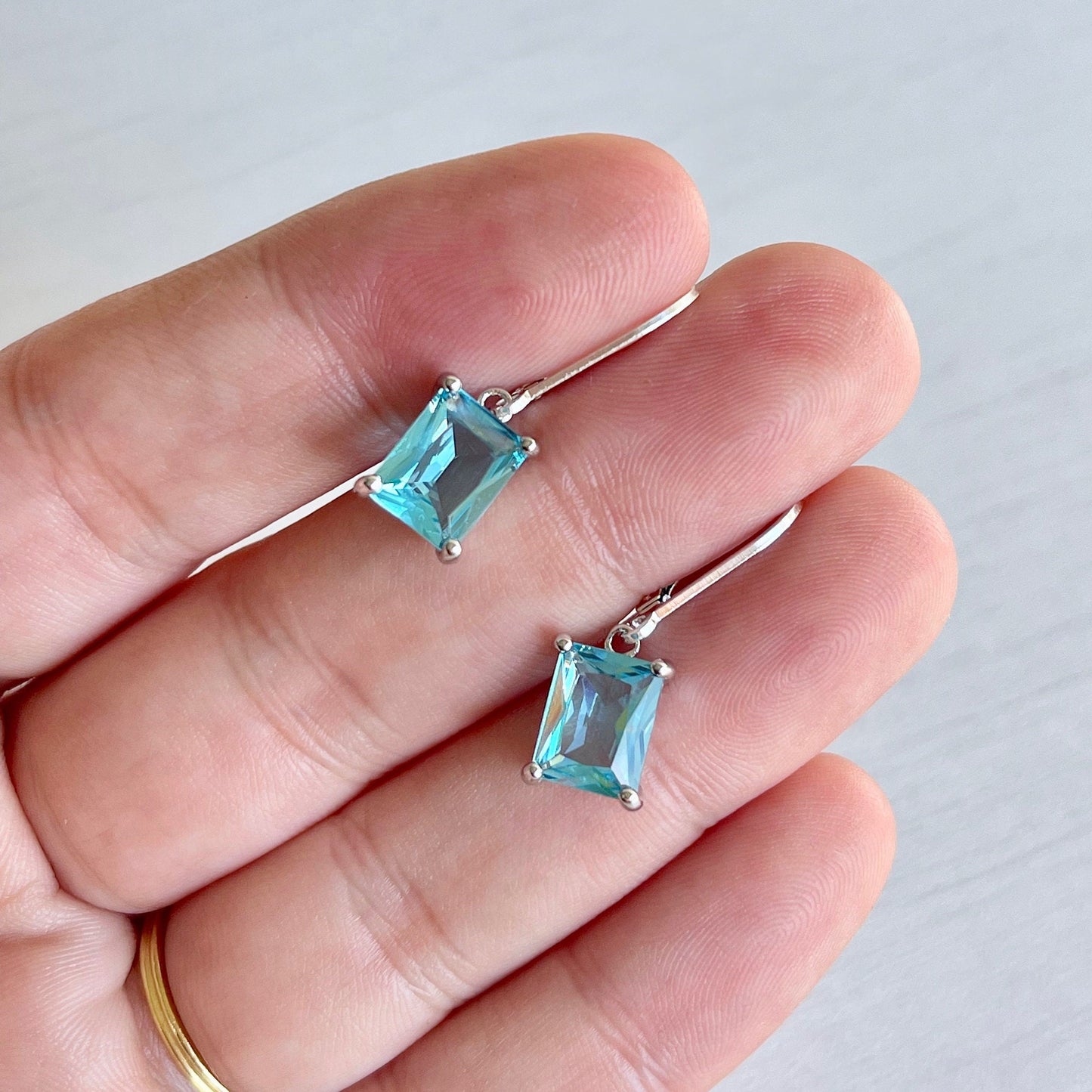 Aquamarine Earrings, March Birthstone