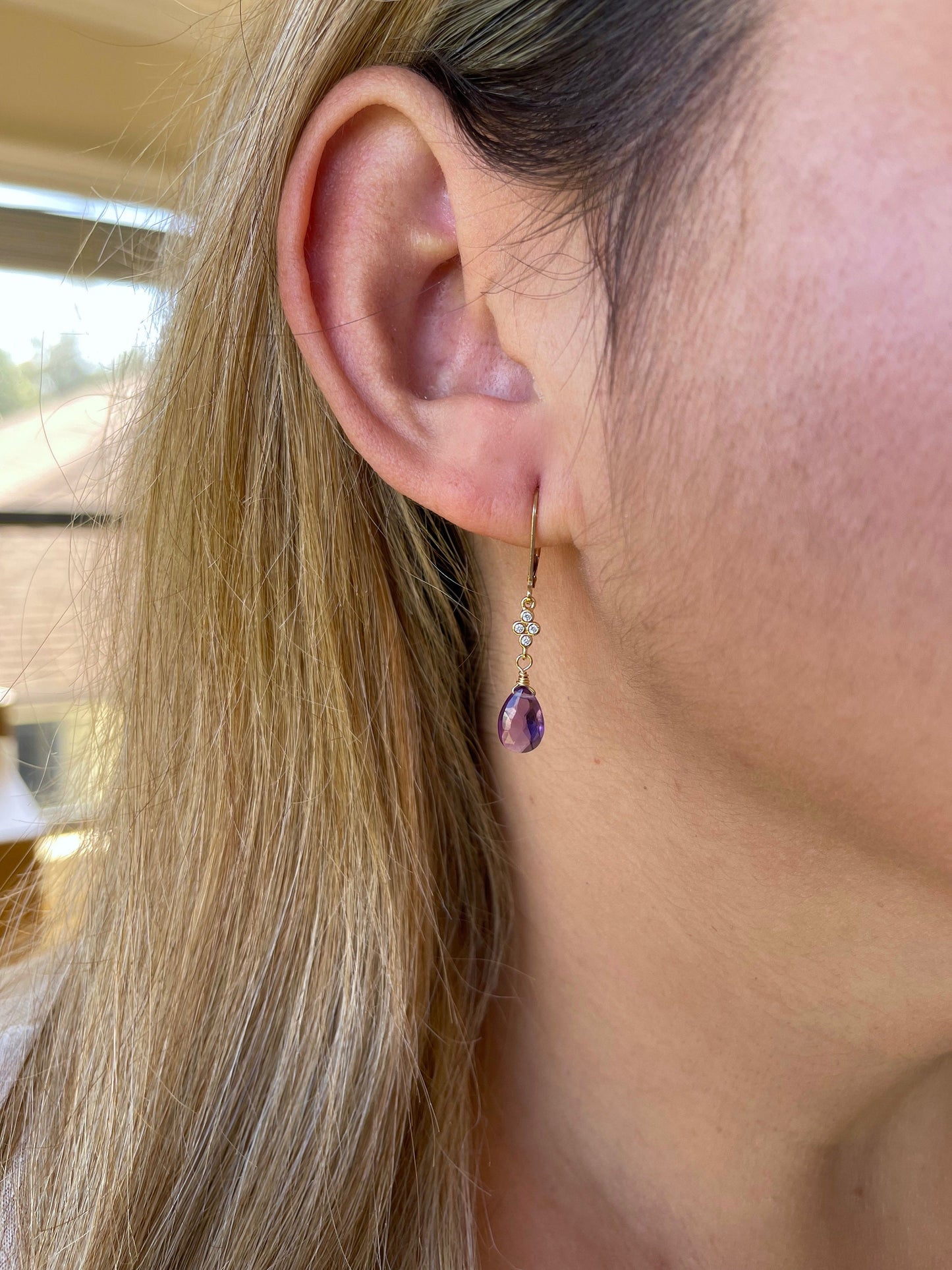 Amethyst Earrings, February Birthstone