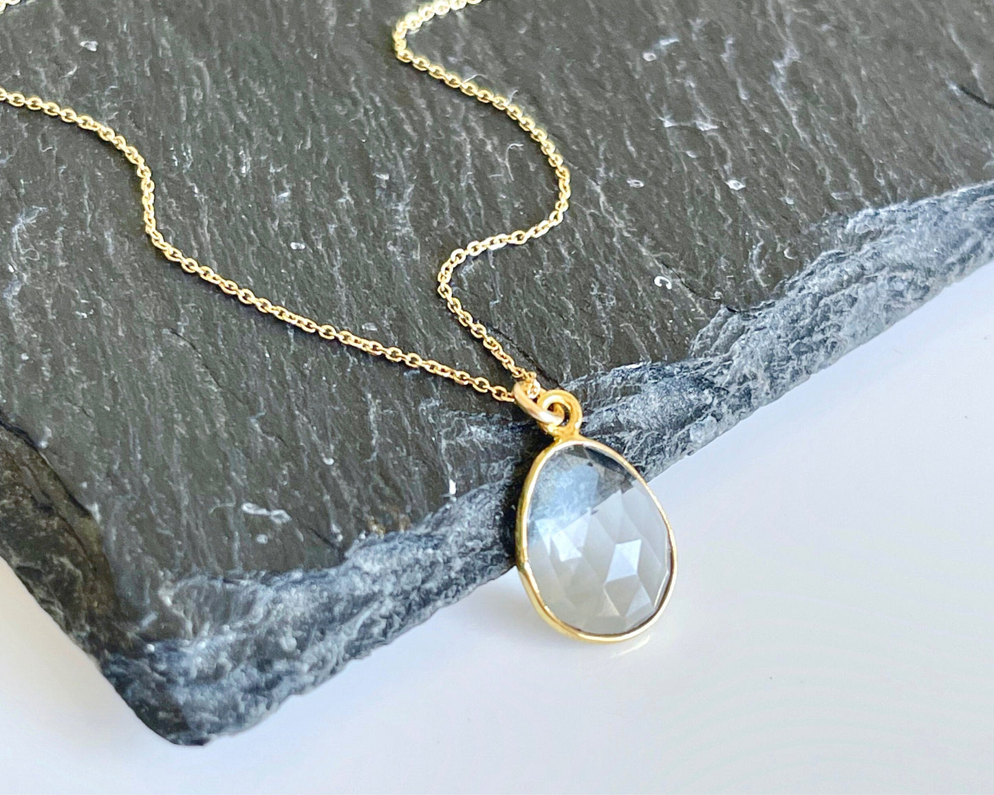 Aquamarine Necklace, March Birthstone