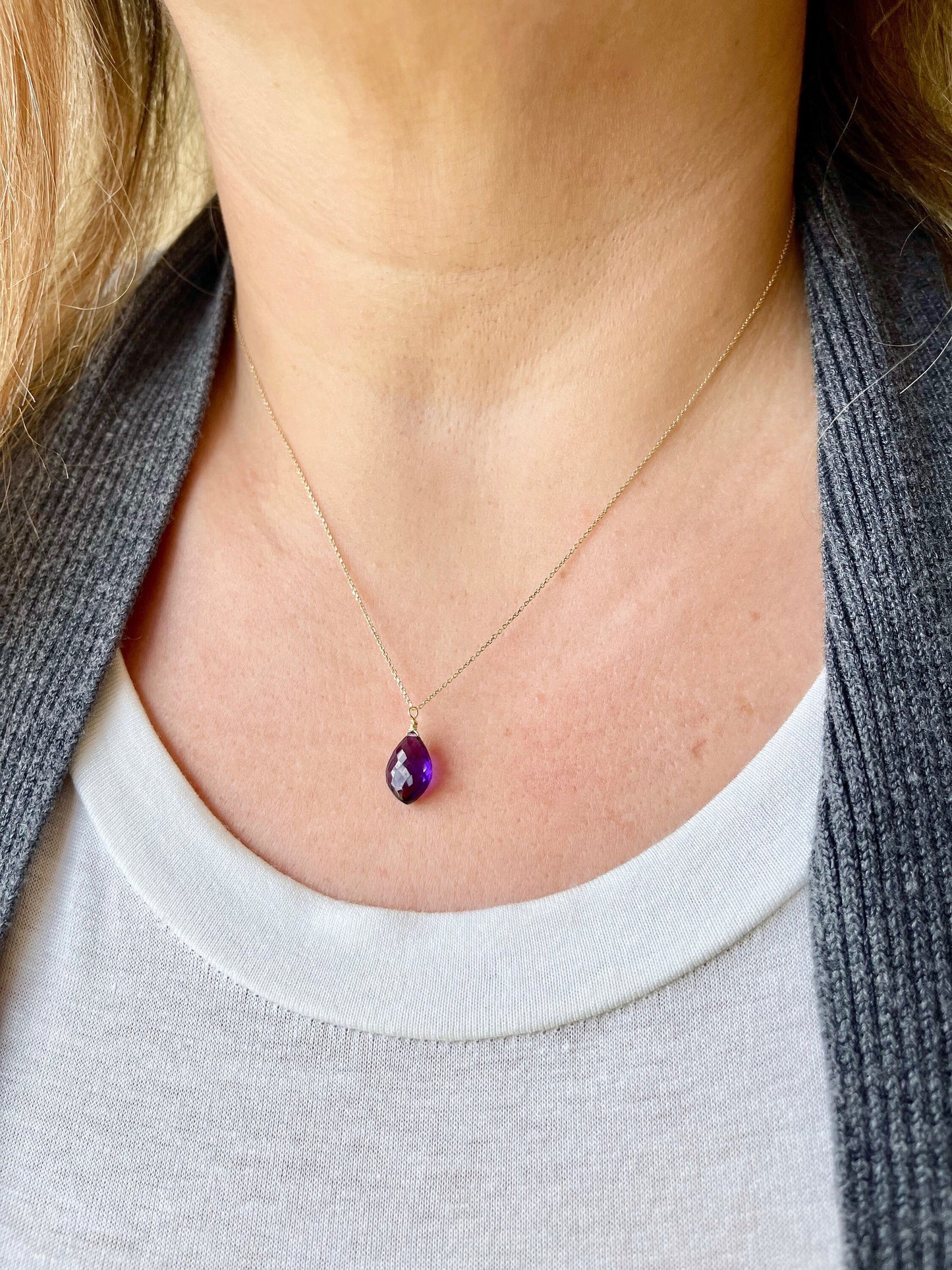 Amethyst Necklace, February Birthstone