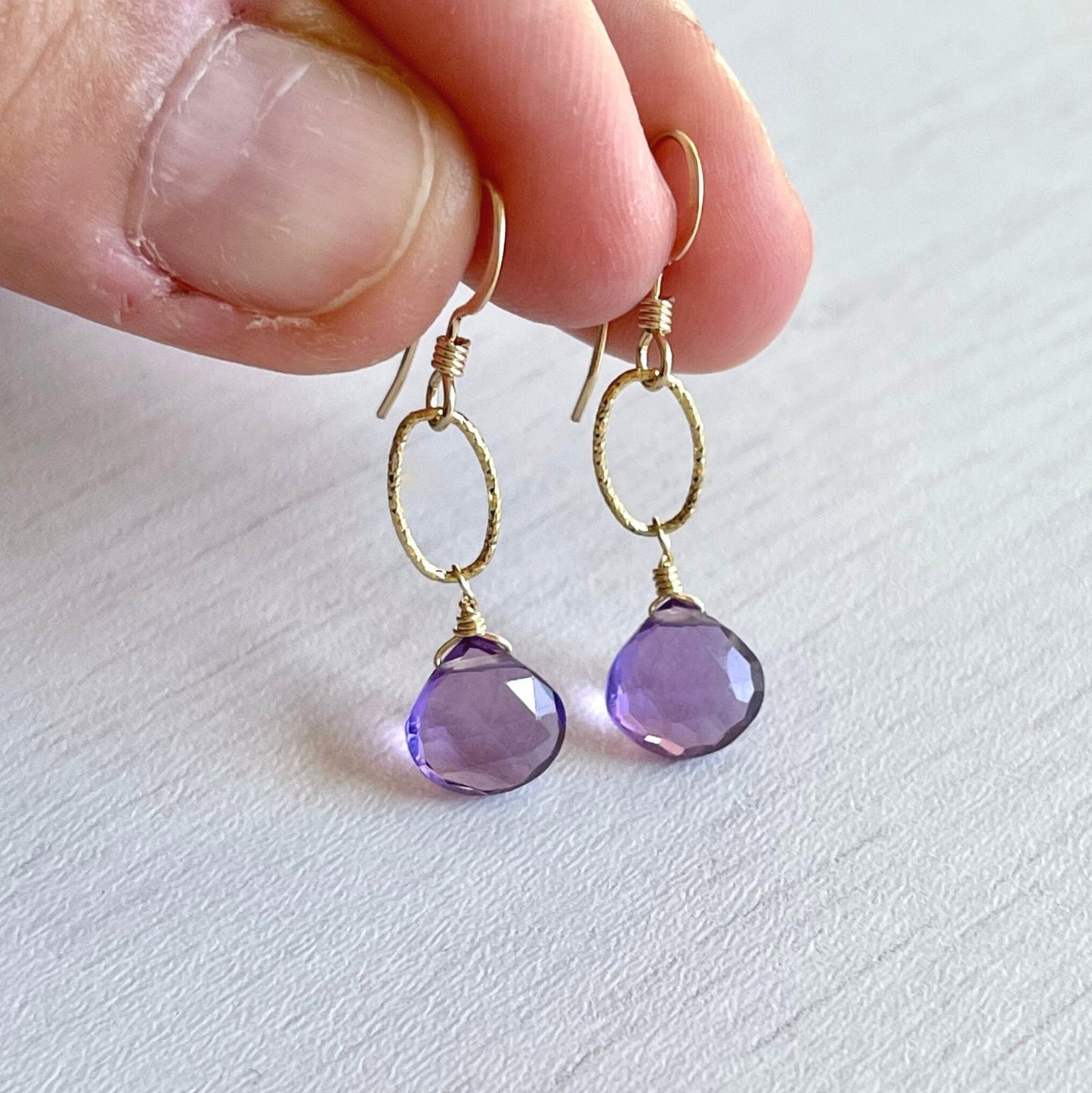 Amethyst Earrings, February Birthstone