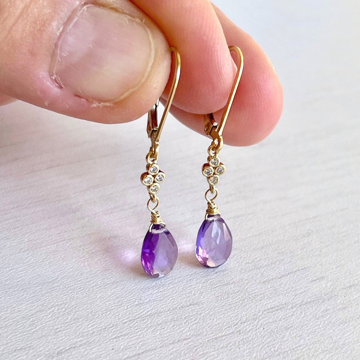 Amethyst Earrings, February Birthstone