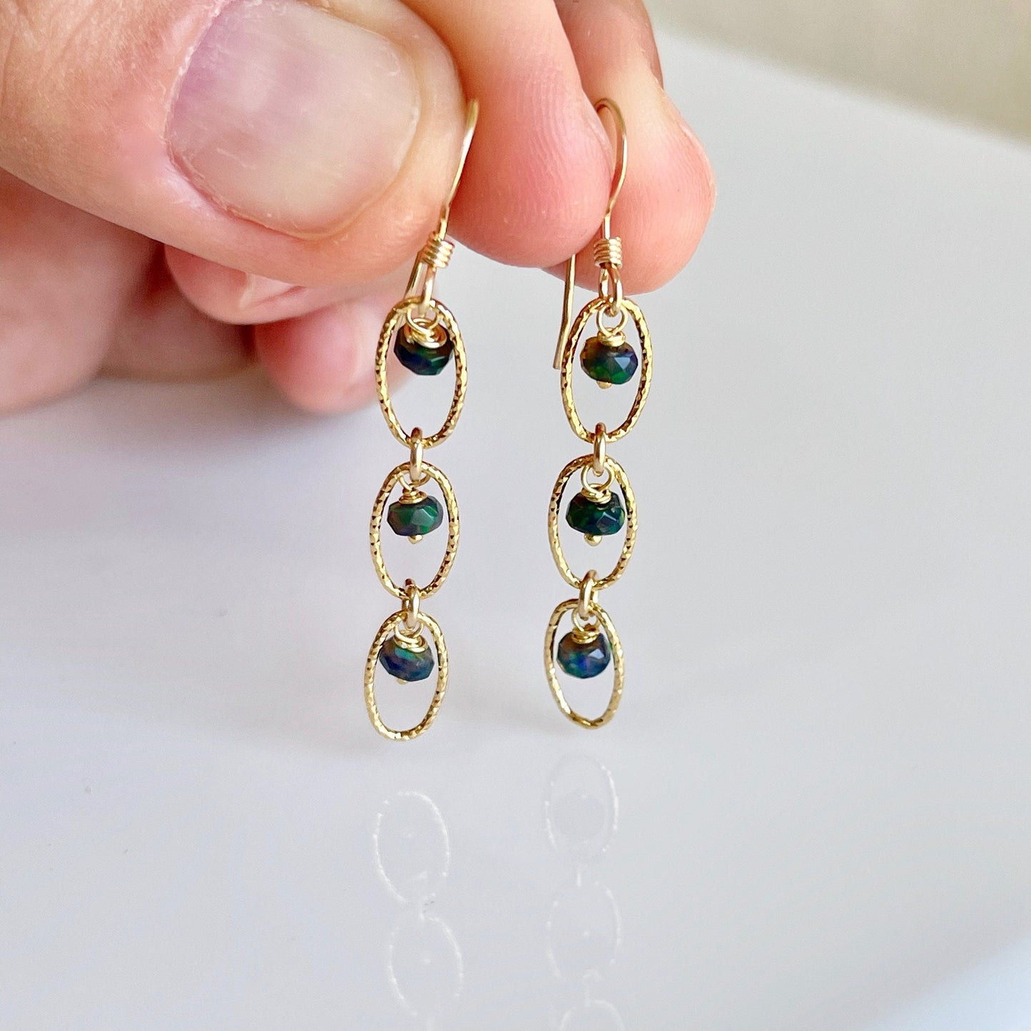 Black Opal Earrings