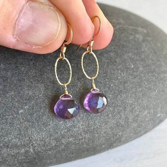 Amethyst Earrings, February Birthstone