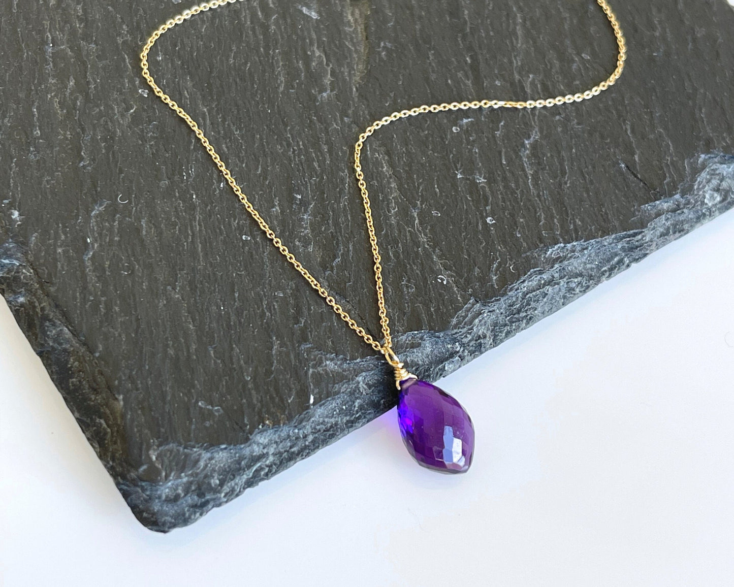 Amethyst Necklace, February Birthstone