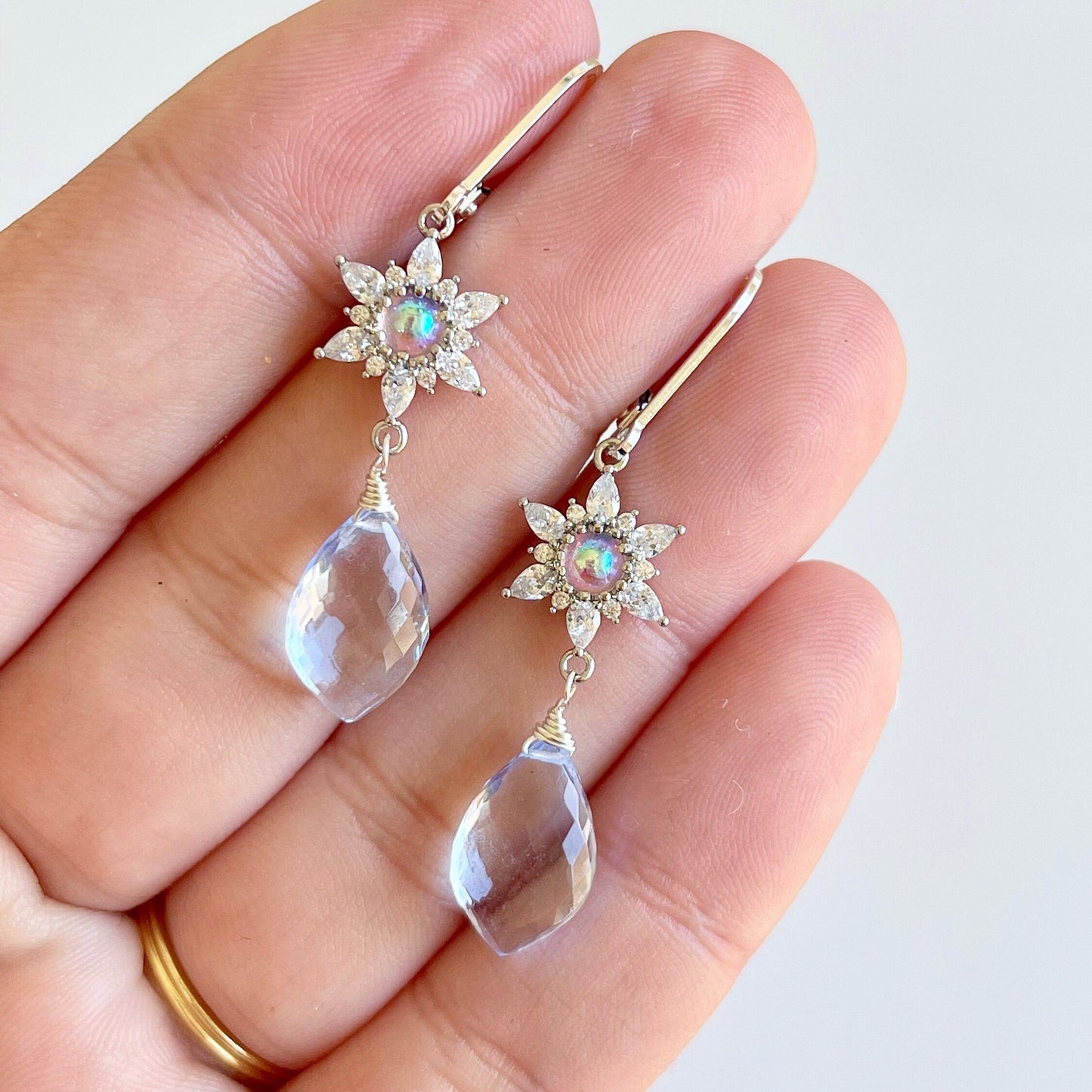 Tanzanite Quartz Statement Earrings