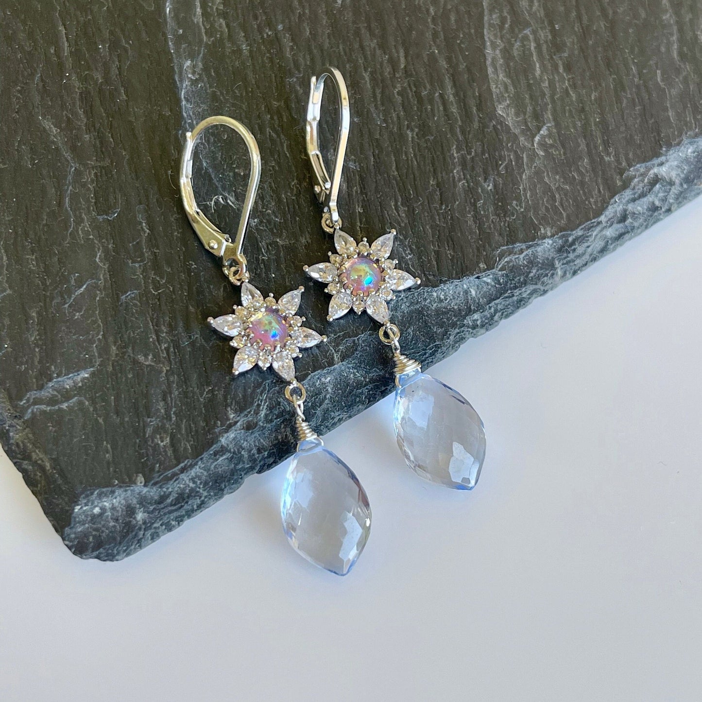 Tanzanite Quartz Statement Earrings