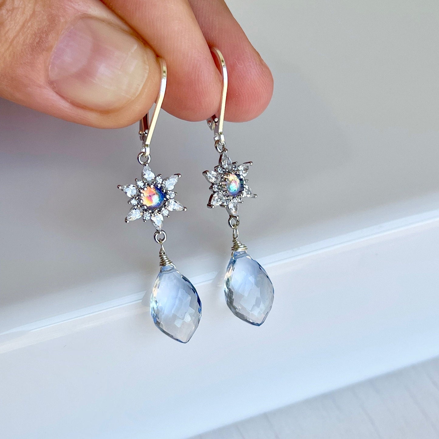 Tanzanite Quartz Statement Earrings