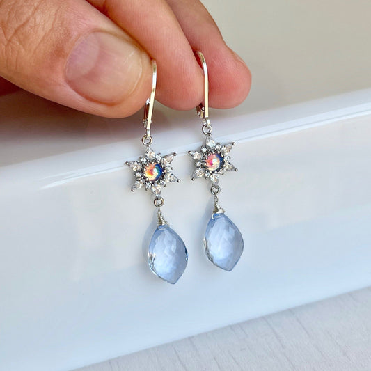 Tanzanite Quartz Statement Earrings