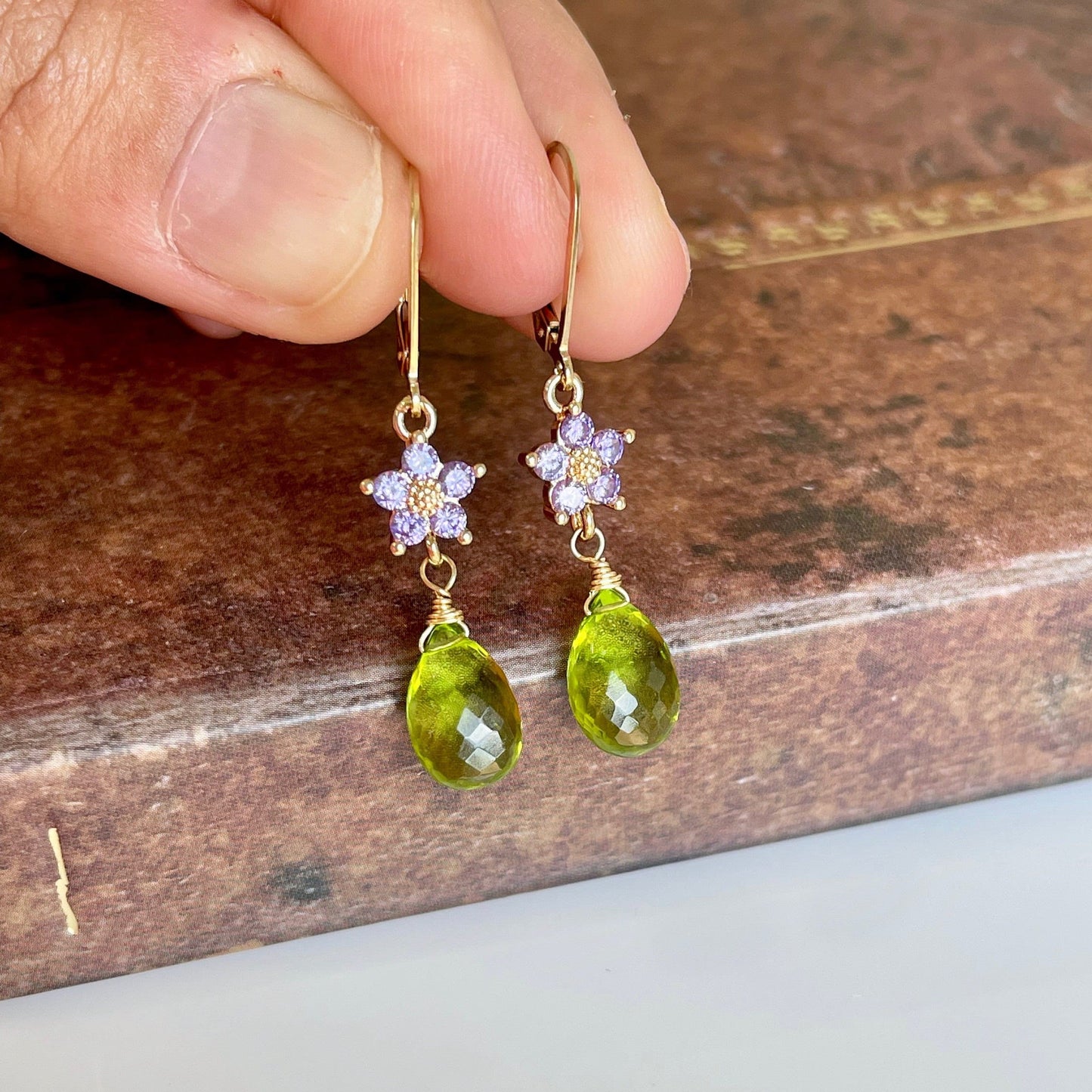 Peridot and Tanzanite Earrings