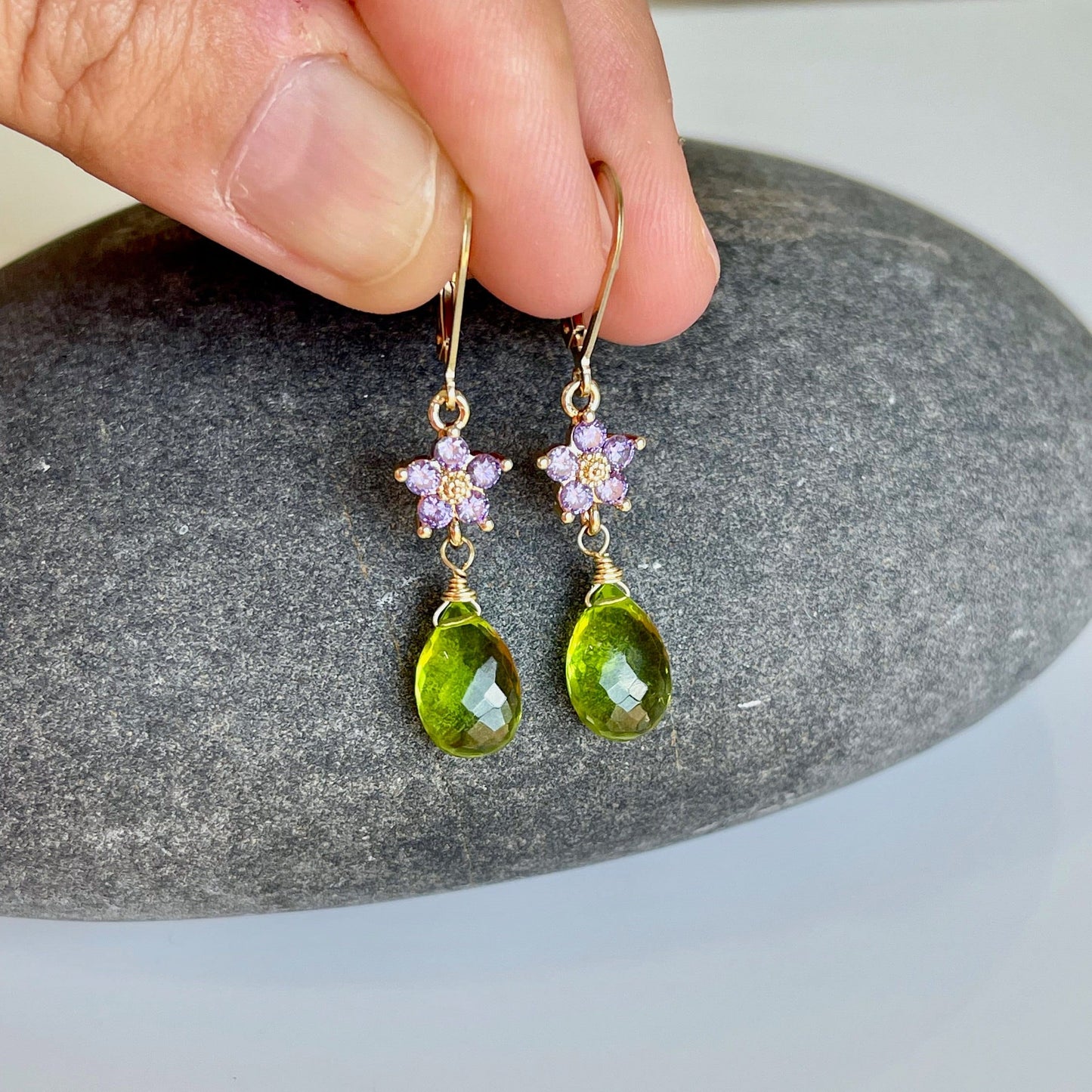 Peridot and Tanzanite Earrings