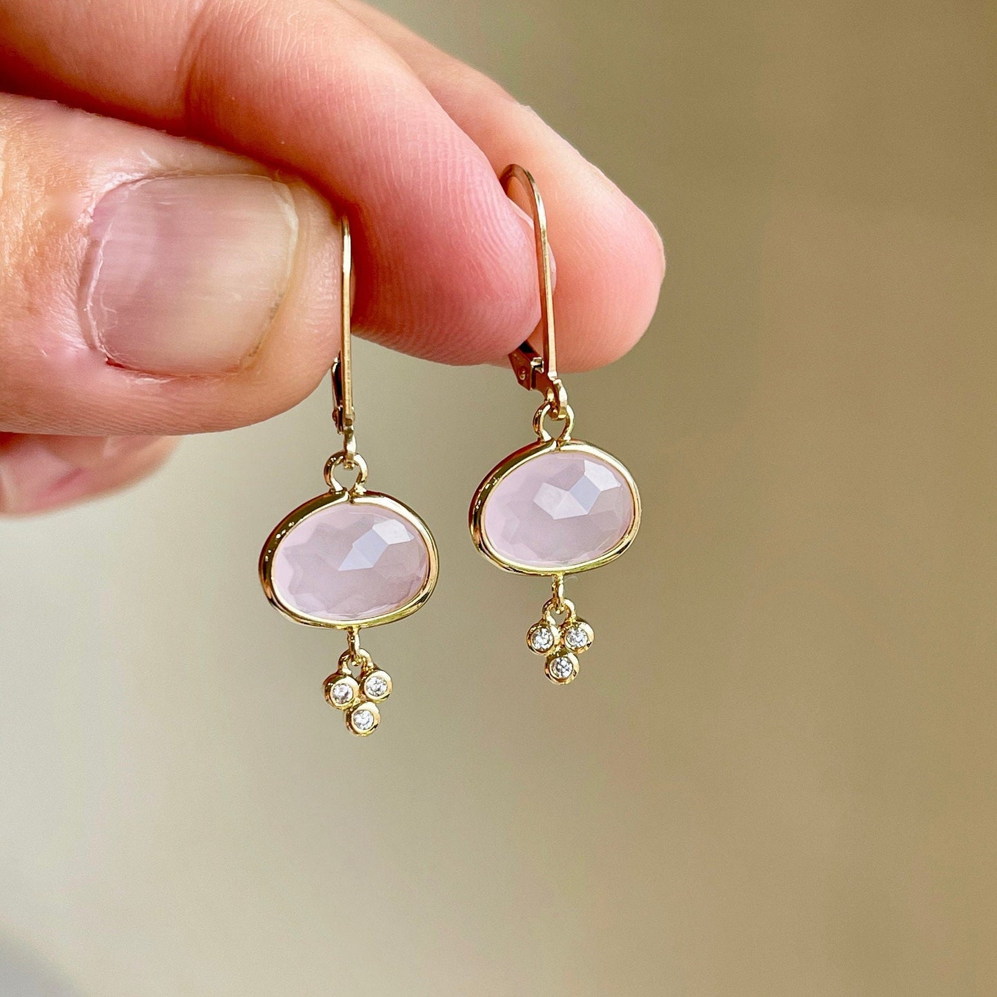 Oval Blush Pink Earrings