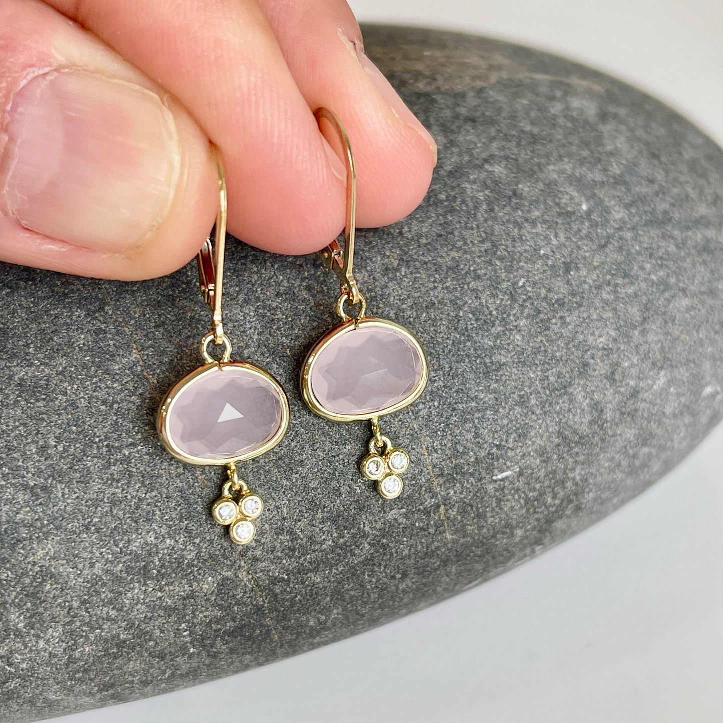 Oval Blush Pink Earrings